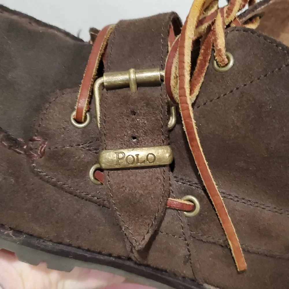 Polo Ralph Lauren Rumford Dark Brown Chukka Boots Size 10.5 D
